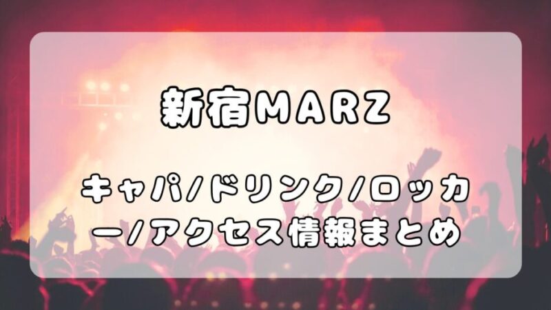 新宿MARZ|キャパ・ステージの見え方、ドリンク・ロッカー、アクセスについて写真付きで解説